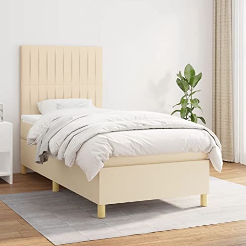 Qnhdfrt Boxspringbett Creme 80x200 cm mit höhenverstellbarem Kopfteil und Taschenfederkernmatratze für erholsamen Schlaf Stoffbezug atmungsaktiv und langlebig Qnhdfrt Boxspringbett Creme 80x200 cm mit höhenverstellbarem Kopfteil und Taschenfederkernmatratze für erholsamen Schlaf Stoffbezug atmungsaktiv und langlebig von Qnhdfrt