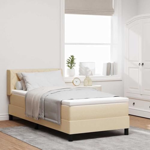 Qnhdfrt Boxspringbett Creme 90 x 190 cm mit Matratze und Topper Modernes Gästebett für Jugendzimmer oder Home Office Qnhdfrt Boxspringbett Creme 90 x 190 cm mit Matratze und Topper Modernes Gästebett für Jugendzimmer oder Home Office von Qnhdfrt