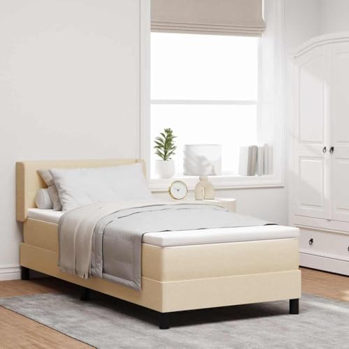 Qnhdfrt Boxspringbett Creme 90x190 cm mit Matratze & Topper Kopfteil verstellbar Modernes Design Robustes Holzrahmen Single Bed für Schlafzimmer Jugendzimmer Gästezimmer Qnhdfrt Boxspringbett Creme 90x190 cm mit Matratze & Topper Kopfteil verstellbar Modernes Design Robustes Holzrahmen Single Bed für Schlafzimmer Jugendzimmer Gästezimmer von Qnhdfrt