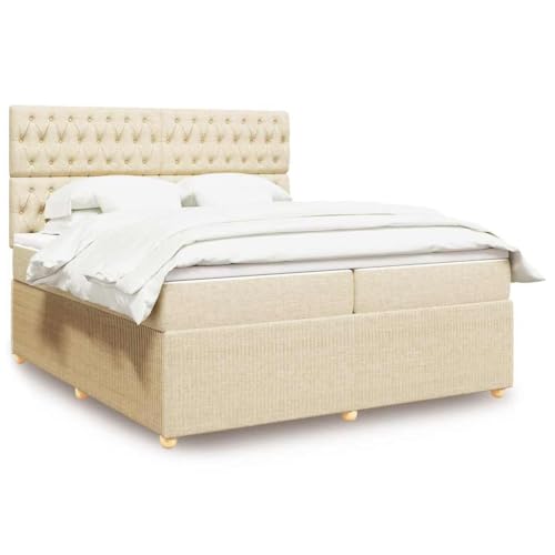Qnhdfrt Boxspringbett Doppelbett 200x200 cm Creme mit Taschenfederkern Matratze Höhenverstellbares Kopfteil & Lattenrost Moderne Bettgestell Stoff für Schlafzimmer Gästezimmer Qnhdfrt Boxspringbett Doppelbett 200x200 cm Creme mit Taschenfederkern Matratze Höhenverstellbares Kopfteil & Lattenrost Moderne Bettgestell Stoff für Schlafzimmer Gästezimmer von Qnhdfrt