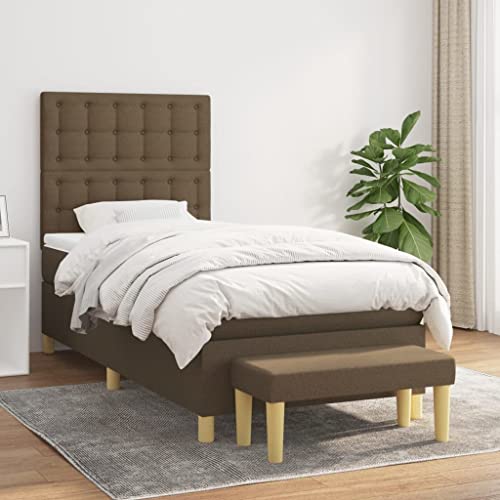 Qnhdfrt Boxspringbett Dunkelbraun 100x200 cm mit höhenverstellbarem Kopfteil Taschenfederkernmatratze und praktischer Bank für Schlafzimmer Gästezimmer oder Wohnbereich Qnhdfrt Boxspringbett Dunkelbraun 100x200 cm mit höhenverstellbarem Kopfteil Taschenfederkernmatratze und praktischer Bank für Schlafzimmer Gästezimmer oder Wohnbereich von Qnhdfrt