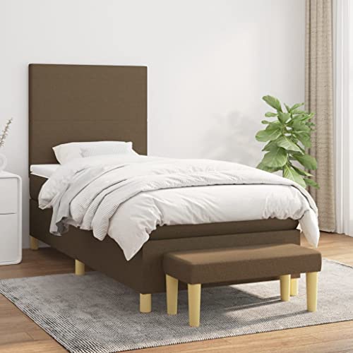Qnhdfrt Boxspringbett Dunkelbraun 100x200 cm mit höhenverstellbarem Kopfteil Taschenfederkernmatratze und praktischer Bank für Schlafzimmer Gästezimmer oder Wohnbereich Qnhdfrt Boxspringbett Dunkelbraun 100x200 cm mit höhenverstellbarem Kopfteil Taschenfederkernmatratze und praktischer Bank für Schlafzimmer Gästezimmer oder Wohnbereich von Qnhdfrt