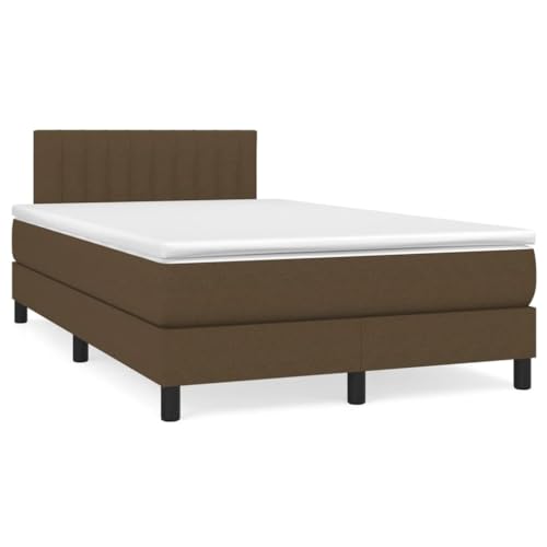 Qnhdfrt Boxspringbett Dunkelbraun 120x190 cm mit Taschenfederkernmatratze und höhenverstellbarem Kopfteil aus strapazierfähigem Polyester Stoff für erholsamen Schlaf von Qnhdfrt