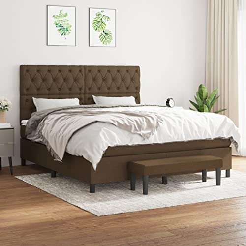 Qnhdfrt Boxspringbett Dunkelbraun 160x200 cm mit höhenverstellbarem Kopfteil Taschenfederkernmatratze und praktischer Bank für Schlafzimmer Gästezimmer Qnhdfrt Boxspringbett Dunkelbraun 160x200 cm mit höhenverstellbarem Kopfteil Taschenfederkernmatratze und praktischer Bank für Schlafzimmer Gästezimmer von Qnhdfrt