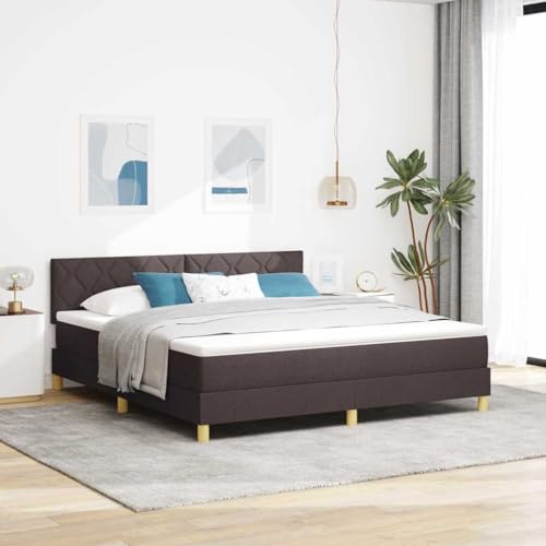 Qnhdfrt Boxspringbett Dunkelbraun 180x200 cm mit Matratze und Topper Elegantes Design mit Diamantblockmuster für Schlafzimmer und Gästezimmer Qnhdfrt Boxspringbett Dunkelbraun 180x200 cm mit Matratze und Topper Elegantes Design mit Diamantblockmuster für Schlafzimmer und Gästezimmer von Qnhdfrt