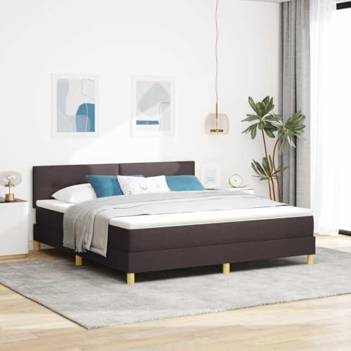 Qnhdfrt Boxspringbett Dunkelbraun 180x200 cm mit Matratze und Topper Elegantes Stoffdesign für Schlafzimmer und Gästezimmer Robustes Bettgestell mit Holzbeinen Qnhdfrt Boxspringbett Dunkelbraun 180x200 cm mit Matratze und Topper Elegantes Stoffdesign für Schlafzimmer und Gästezimmer Robustes Bettgestell mit Holzbeinen von Qnhdfrt