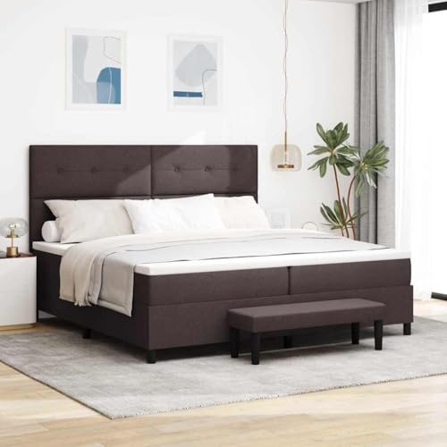 Qnhdfrt Boxspringbett Dunkelbraun 200x200 cm Modernes Stoffbett mit Matratze und Topper Robuste Konstruktion bis 250 kg für Schlafzimmer Qnhdfrt Boxspringbett Dunkelbraun 200x200 cm Modernes Stoffbett mit Matratze und Topper Robuste Konstruktion bis 250 kg für Schlafzimmer von Qnhdfrt