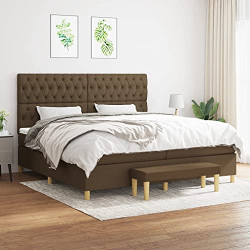 Qnhdfrt Boxspringbett Dunkelbraun 200x200 cm mit Taschenfederkernmatratze und höhenverstellbarem Kopfteil Langlebiger Stoffbezug für erholsamen Schlaf Geeignet für Schlafzimmer und Gästezimmer Qnhdfrt Boxspringbett Dunkelbraun 200x200 cm mit Taschenfederkernmatratze und höhenverstellbarem Kopfteil Langlebiger Stoffbezug für erholsamen Schlaf Geeignet für Schlafzimmer und Gästezimmer von Qnhdfrt