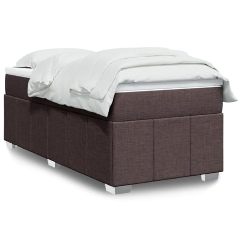 Qnhdfrt Boxspringbett Dunkelbraun 90x190 cm mit Taschenfederkernmatratze und atmungsaktivem Polyesterbezug für erholsamen Schlaf Komfortables Gästebett oder Jugendbett von Qnhdfrt