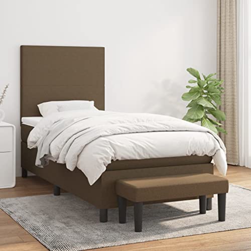 Qnhdfrt Boxspringbett Dunkelbraun 90x200 cm mit höhenverstellbarem Kopfteil Taschenfederkernmatratze und praktischer Bank für Schlafzimmer Gästezimmer oder Wohnbereich Qnhdfrt Boxspringbett Dunkelbraun 90x200 cm mit höhenverstellbarem Kopfteil Taschenfederkernmatratze und praktischer Bank für Schlafzimmer Gästezimmer oder Wohnbereich von Qnhdfrt