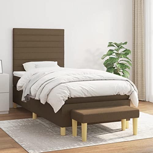 Qnhdfrt Boxspringbett Dunkelbraun 90x200 cm mit höhenverstellbarem Kopfteil Taschenfederkernmatratze und praktischer Bank für Schlafzimmer Gästezimmer oder Wohnbereich Qnhdfrt Boxspringbett Dunkelbraun 90x200 cm mit höhenverstellbarem Kopfteil Taschenfederkernmatratze und praktischer Bank für Schlafzimmer Gästezimmer oder Wohnbereich von Qnhdfrt