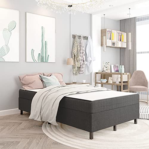 Qnhdfrt Boxspringbett Dunkelgrau 120x200 cm mit Federkernmatratze und strapazierfähigem Stoffbezug Robuste MDF und Metall Konstruktion für erholsamen Schlaf Modernes Design für Schlafzimmer von Qnhdfrt