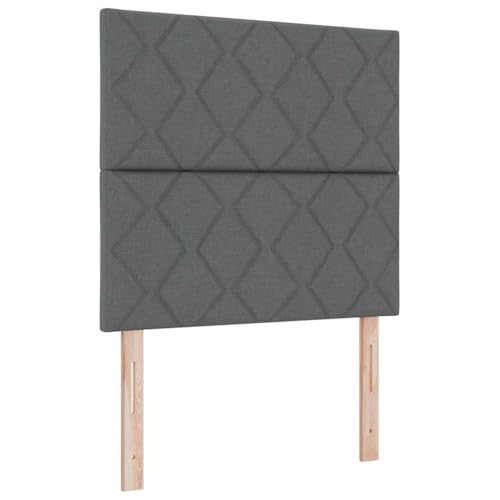 Qnhdfrt Boxspringbett Dunkelgrau 120x200 cm mit Matratze Topper und LED Beleuchtung Modernes Design für Schlafzimmer mit Strukturiertem Geometrischen Muster von Qnhdfrt