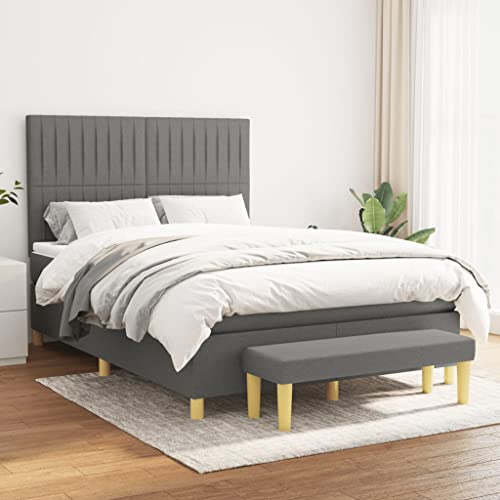 Qnhdfrt Boxspringbett Dunkelgrau 140x190 cm mit höhenverstellbarem Kopfteil Taschenfederkernmatratze und praktischer Bank für Schlafzimmer Gästezimmer Qnhdfrt Boxspringbett Dunkelgrau 140x190 cm mit höhenverstellbarem Kopfteil Taschenfederkernmatratze und praktischer Bank für Schlafzimmer Gästezimmer von Qnhdfrt