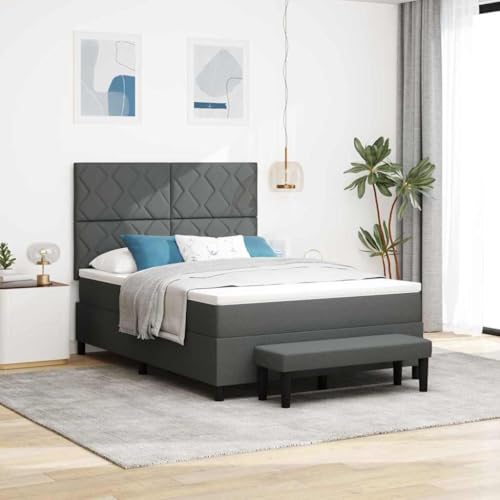 Qnhdfrt Boxspringbett Dunkelgrau 140x200 cm mit Matratze und Topper Modernes Design für Schlafzimmer Robustes Bettgestell aus Stoff und Holz Bequem für 2 Personen Qnhdfrt Boxspringbett Dunkelgrau 140x200 cm mit Matratze und Topper Modernes Design für Schlafzimmer Robustes Bettgestell aus Stoff und Holz Bequem für 2 Personen von Qnhdfrt