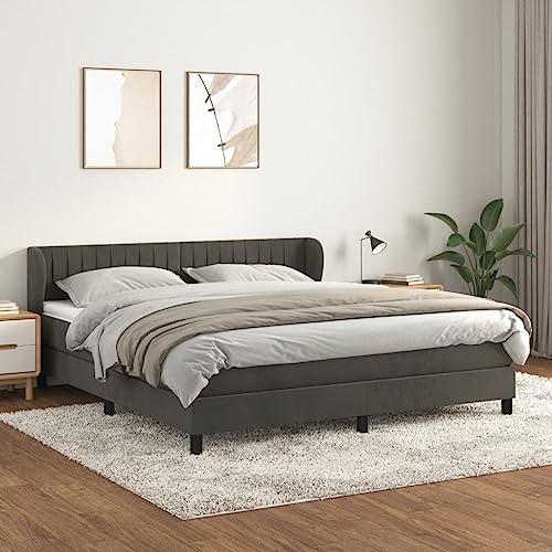 Qnhdfrt Boxspringbett Dunkelgrau 180x200 cm mit Taschenfederkernmatratze und höhenverstellbarem Kopfteil aus weichem Samt für erholsamen Schlaf im Schlafzimmer Qnhdfrt Boxspringbett Dunkelgrau 180x200 cm mit Taschenfederkernmatratze und höhenverstellbarem Kopfteil aus weichem Samt für erholsamen Schlaf im Schlafzimmer von Qnhdfrt
