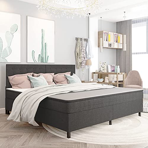 Qnhdfrt Boxspringbett Dunkelgrau 200x200 cm Elegantes Stoff Bettgestell mit Federkernmatratze für erholsamen Schlaf Robuste MDF und Metall Konstruktion Qnhdfrt Boxspringbett Dunkelgrau 200x200 cm Elegantes Stoff Bettgestell mit Federkernmatratze für erholsamen Schlaf Robuste MDF und Metall Konstruktion von Qnhdfrt