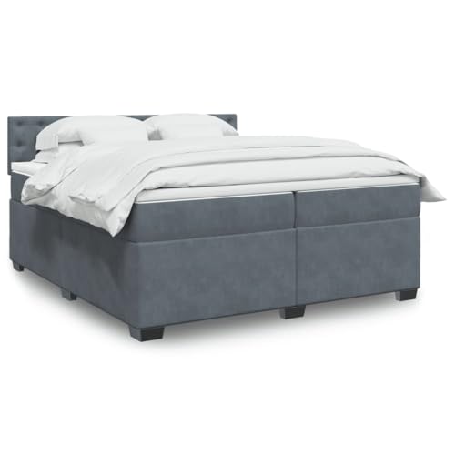 Qnhdfrt Boxspringbett Dunkelgrau 200x200 cm mit LED Beleuchtung und Taschenfederkernmatratze aus Samtstoff für maximalen Schlafkomfort Qnhdfrt Boxspringbett Dunkelgrau 200x200 cm mit LED Beleuchtung und Taschenfederkernmatratze aus Samtstoff für maximalen Schlafkomfort von Qnhdfrt