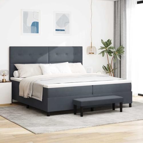 Qnhdfrt Boxspringbett Dunkelgrau 200x200 cm mit Samtbezug und Bank Elegantes Schlafzimmer Set für Paare mit Matratze Topper und Kopfteil Qnhdfrt Boxspringbett Dunkelgrau 200x200 cm mit Samtbezug und Bank Elegantes Schlafzimmer Set für Paare mit Matratze Topper und Kopfteil von Qnhdfrt