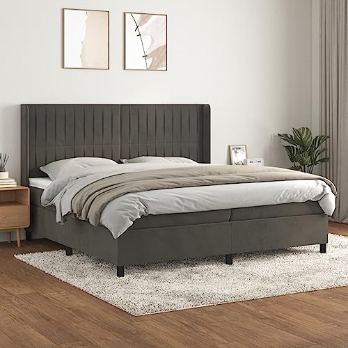 Qnhdfrt Boxspringbett Dunkelgrau 200x200 cm mit Samtbezug und Taschenfederkernmatratze für erholsamen Schlaf mit höhenverstellbarem Kopfteil Qnhdfrt Boxspringbett Dunkelgrau 200x200 cm mit Samtbezug und Taschenfederkernmatratze für erholsamen Schlaf mit höhenverstellbarem Kopfteil von Qnhdfrt