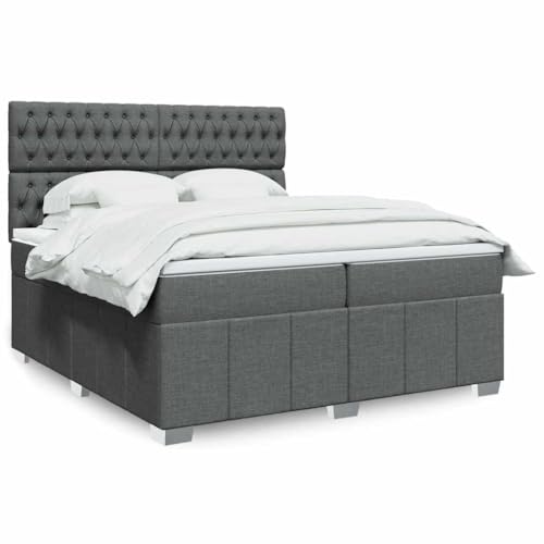 Qnhdfrt Boxspringbett Dunkelgrau 200x200 cm mit Taschenfederkernmatratze und LED-Beleuchtung Höhenverstellbares Kopfteil für optimalen Schlafkomfort Qnhdfrt Boxspringbett Dunkelgrau 200x200 cm mit Taschenfederkernmatratze und LED-Beleuchtung Höhenverstellbares Kopfteil für optimalen Schlafkomfort von Qnhdfrt