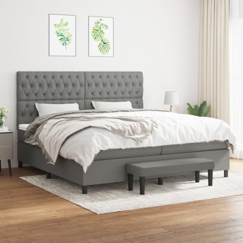 Qnhdfrt Boxspringbett Dunkelgrau 200x200 cm mit Taschenfederkernmatratze und höhenverstellbarem Kopfteil aus strapazierfähigem Polyester für erholsamen Schlaf Qnhdfrt Boxspringbett Dunkelgrau 200x200 cm mit Taschenfederkernmatratze und höhenverstellbarem Kopfteil aus strapazierfähigem Polyester für erholsamen Schlaf von Qnhdfrt