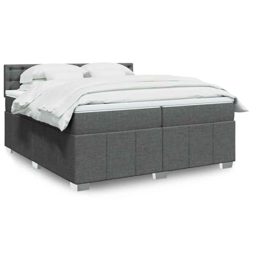 Qnhdfrt Boxspringbett Dunkelgrau 200x200 cm mit Taschenfederkernmatratze und höhenverstellbarem Kopfteil für erholsamen Schlaf von Qnhdfrt