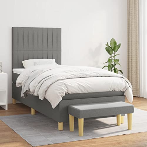 Qnhdfrt Boxspringbett Dunkelgrau 90x190 cm mit Taschenfederkernmatratze und Höhenverstellbarem Kopfteil Aus Stoff für Erholsamen Schlaf und Modernes Wohnen Qnhdfrt Boxspringbett Dunkelgrau 90x190 cm mit Taschenfederkernmatratze und Höhenverstellbarem Kopfteil Aus Stoff für Erholsamen Schlaf und Modernes Wohnen von Qnhdfrt