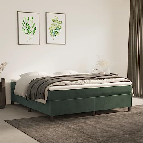 Qnhdfrt Boxspringbett Dunkelgrün 160x200 cm Samt Bettgestell mit Stützbeinen und Sperrholzlatten für erholsamen Schlaf Modernes Design Qnhdfrt Boxspringbett Dunkelgrün 160x200 cm Samt Bettgestell mit Stützbeinen und Sperrholzlatten für erholsamen Schlaf Modernes Design von Qnhdfrt