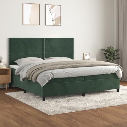 Qnhdfrt Boxspringbett Dunkelgrün 200x200 cm Samt mit Taschenfederkernmatratze und höhenverstellbarem Kopfteil für erholsamen Schlaf und stilvolles Wohnambiente Qnhdfrt Boxspringbett Dunkelgrün 200x200 cm Samt mit Taschenfederkernmatratze und höhenverstellbarem Kopfteil für erholsamen Schlaf und stilvolles Wohnambiente von Qnhdfrt