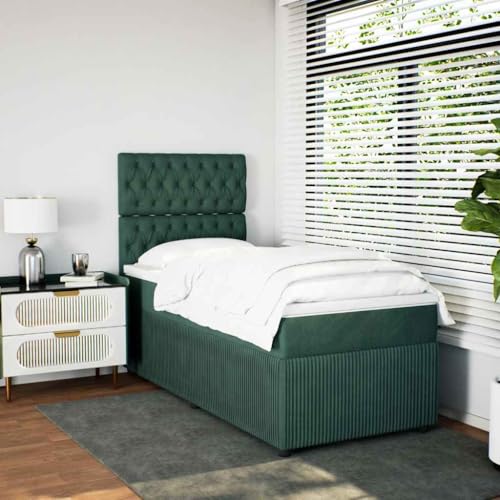 Qnhdfrt Boxspringbett Dunkelgrün 80x200 cm Samt Stoff Taschenfederkern Matratze mit LED Beleuchtung und Höhenverstellbarem Kopfteil für Schlafzimmer und Gästezimmer Qnhdfrt Boxspringbett Dunkelgrün 80x200 cm Samt Stoff Taschenfederkern Matratze mit LED Beleuchtung und Höhenverstellbarem Kopfteil für Schlafzimmer und Gästezimmer von Qnhdfrt