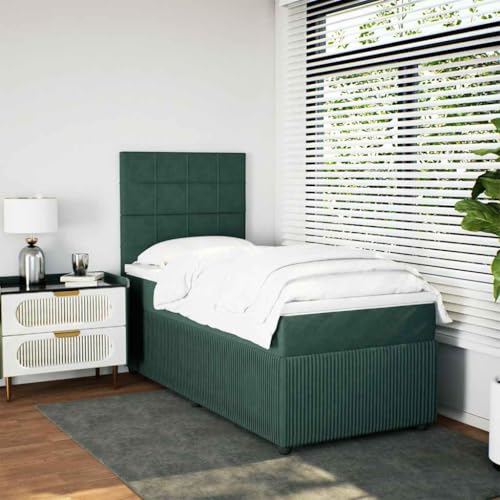 Qnhdfrt Boxspringbett Dunkelgrün 90x190 cm Samt Stoff mit Taschenfederkern Matratze Höhenverstellbares Kopfteil und LED Beleuchtung für Schlafzimmer Gästezimmer Qnhdfrt Boxspringbett Dunkelgrün 90x190 cm Samt Stoff mit Taschenfederkern Matratze Höhenverstellbares Kopfteil und LED Beleuchtung für Schlafzimmer Gästezimmer von Qnhdfrt