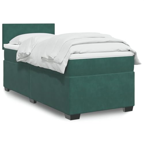 Qnhdfrt Boxspringbett Dunkelgrün 90x200 cm mit LED Beleuchtung und Taschenfederkernmatratze Samtstoff Bezug für erholsamen Schlaf und stilvolles Ambiente Qnhdfrt Boxspringbett Dunkelgrün 90x200 cm mit LED Beleuchtung und Taschenfederkernmatratze Samtstoff Bezug für erholsamen Schlaf und stilvolles Ambiente von Qnhdfrt