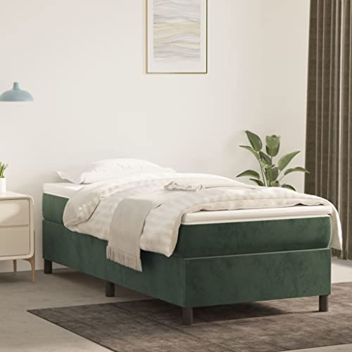 Qnhdfrt Boxspringbett Dunkelgrün 90x200 cm mit Samtbezug und Taschenfederkernmatratze für erholsamen Schlaf Mittelharte Unterstützung für Rücken und Bauchschläfer Qnhdfrt Boxspringbett Dunkelgrün 90x200 cm mit Samtbezug und Taschenfederkernmatratze für erholsamen Schlaf Mittelharte Unterstützung für Rücken und Bauchschläfer von Qnhdfrt