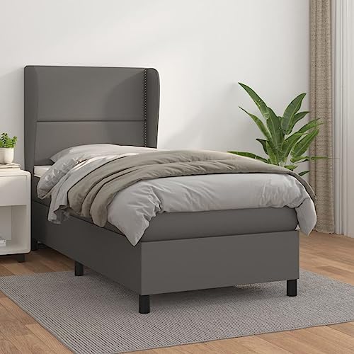 Qnhdfrt Boxspringbett Grau 100x200 cm mit Taschenfederkernmatratze und höhenverstellbarem Kopfteil Kunstleder Langlebig & Hautfreundlich, für Schlafzimmer Gästebett Qnhdfrt Boxspringbett Grau 100x200 cm mit Taschenfederkernmatratze und höhenverstellbarem Kopfteil Kunstleder Langlebig & Hautfreundlich, für Schlafzimmer Gästebett von Qnhdfrt