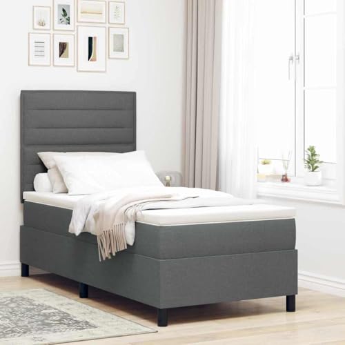 Qnhdfrt Boxspringbett Grau mit Matratze und LED Beleuchtung 100 x 200 cm Modernes Design Schlafzimmer Qnhdfrt Boxspringbett Grau mit Matratze und LED Beleuchtung 100 x 200 cm Modernes Design Schlafzimmer von Qnhdfrt