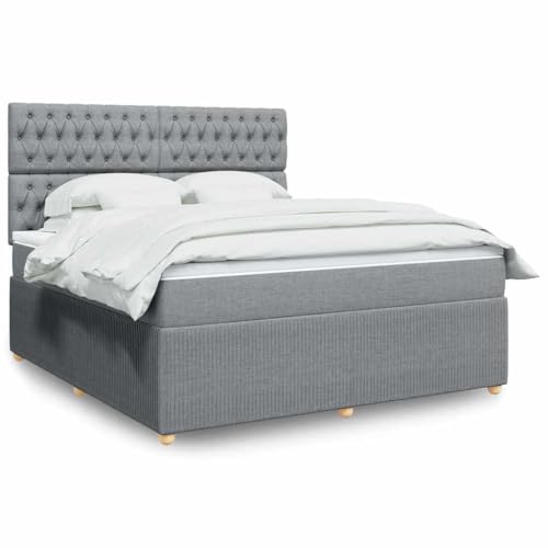 Qnhdfrt Boxspringbett Hellgrau 180x200 cm mit Taschenfederkernmatratze und höhenverstellbarem Kopfteil für erholsamen Schlaf Qnhdfrt Boxspringbett Hellgrau 180x200 cm mit Taschenfederkernmatratze und höhenverstellbarem Kopfteil für erholsamen Schlaf von Qnhdfrt