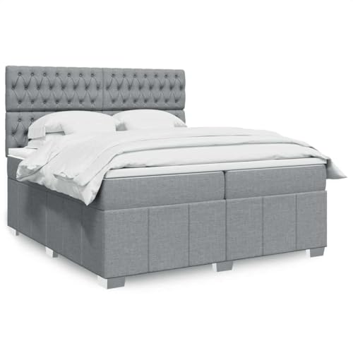Qnhdfrt Boxspringbett Hellgrau 200x200 cm mit Taschenfederkernmatratze und LED Beleuchtung Höhenverstellbares Kopfteil für erholsamen Schlaf im Schlafzimmer Qnhdfrt Boxspringbett Hellgrau 200x200 cm mit Taschenfederkernmatratze und LED Beleuchtung Höhenverstellbares Kopfteil für erholsamen Schlaf im Schlafzimmer von Qnhdfrt