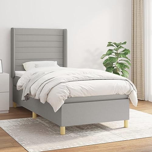 Qnhdfrt Boxspringbett Hellgrau 80x200 atmungsaktiver Stoffbezug verstellbares Kopfteil Taschenfederkern Jugendbett für Gästezimmer und Schlafzimmer Qnhdfrt Boxspringbett Hellgrau 80x200 atmungsaktiver Stoffbezug verstellbares Kopfteil Taschenfederkern Jugendbett für Gästezimmer und Schlafzimmer von Qnhdfrt