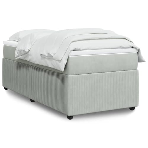 Qnhdfrt Boxspringbett Hellgrau 90x190 cm mit Taschenfederkern Matratze und Samtbezug für erholsamen Schlaf im Gästezimmer oder Jugendzimmer Qnhdfrt Boxspringbett Hellgrau 90x190 cm mit Taschenfederkern Matratze und Samtbezug für erholsamen Schlaf im Gästezimmer oder Jugendzimmer von Qnhdfrt