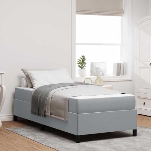 Qnhdfrt Boxspringbett Hellgrau oder Schwarz 80 x 200 cm Modernes Design mit Holzwerkstoff Rahmen und Taschenfeder Matratze für en Schlafkomfort von Qnhdfrt