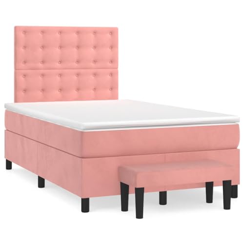 Qnhdfrt Boxspringbett Rosa 120x190 cm Samt Bettgestell mit Taschenfederkernmatratze und höhenverstellbarem Kopfteil für erholsamen Schlaf im Schlafzimmer Qnhdfrt Boxspringbett Rosa 120x190 cm Samt Bettgestell mit Taschenfederkernmatratze und höhenverstellbarem Kopfteil für erholsamen Schlaf im Schlafzimmer von Qnhdfrt