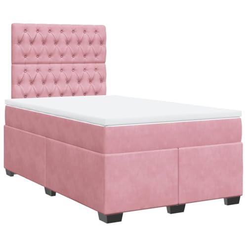 Qnhdfrt Boxspringbett Rosa 120x190 cm mit LED Beleuchtung und höhenverstellbarem Kopfteil Samtstoff Bezug Taschenfederkern Matratze für Schlafzimmer Gästebett Qnhdfrt Boxspringbett Rosa 120x190 cm mit LED Beleuchtung und höhenverstellbarem Kopfteil Samtstoff Bezug Taschenfederkern Matratze für Schlafzimmer Gästebett von Qnhdfrt