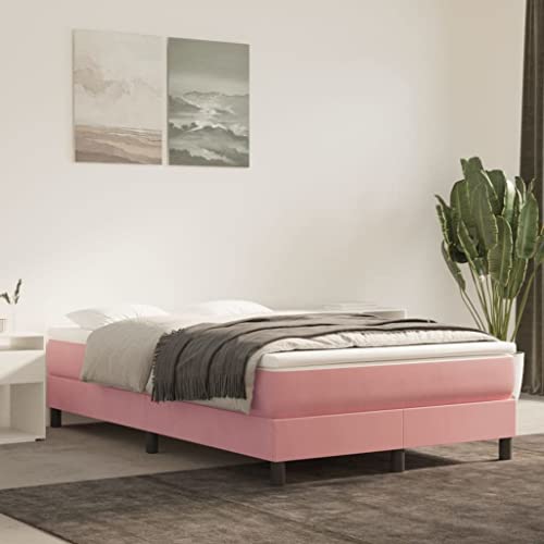 Qnhdfrt Boxspringbett Rosa 120x200 cm Samt Bettgestell mit Taschenfederkernmatratze und Matratzenauflage für erholsamen Schlaf von Qnhdfrt