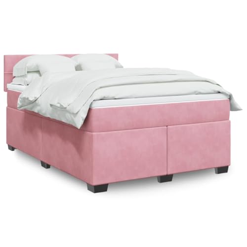 Qnhdfrt Boxspringbett Rosa 140x190 cm Samtstoff mit Taschenfederkern LED Beleuchtung und waschbarer Auflage für Schlafzimmer und Gästezimmer Qnhdfrt Boxspringbett Rosa 140x190 cm Samtstoff mit Taschenfederkern LED Beleuchtung und waschbarer Auflage für Schlafzimmer und Gästezimmer von Qnhdfrt