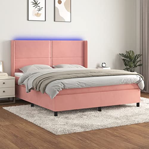 Qnhdfrt Boxspringbett Rosa 160x200 cm Samt LED Beleuchtung Kopfteil verstellbar Taschenfederkernmatratze für Schlafzimmer Qnhdfrt Boxspringbett Rosa 160x200 cm Samt LED Beleuchtung Kopfteil verstellbar Taschenfederkernmatratze für Schlafzimmer von Qnhdfrt