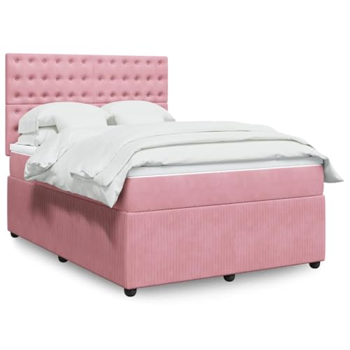 Qnhdfrt Boxspringbett Rosa 160x200 cm mit LED Beleuchtung und höhenverstellbarem Kopfteil Samtstoff Bezug Taschenfederkern Matratze für Schlafzimmer Gästebett und Doppelbett Qnhdfrt Boxspringbett Rosa 160x200 cm mit LED Beleuchtung und höhenverstellbarem Kopfteil Samtstoff Bezug Taschenfederkern Matratze für Schlafzimmer Gästebett und Doppelbett von Qnhdfrt