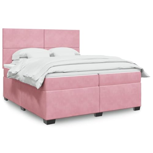 Qnhdfrt Boxspringbett Rosa 200x200 cm Samt Doppelbett mit LED Beleuchtung Höhenverstellbarem Kopfteil und Taschenfederkernmatratze für Schlafzimmer und Gästezimmer Qnhdfrt Boxspringbett Rosa 200x200 cm Samt Doppelbett mit LED Beleuchtung Höhenverstellbarem Kopfteil und Taschenfederkernmatratze für Schlafzimmer und Gästezimmer von Qnhdfrt