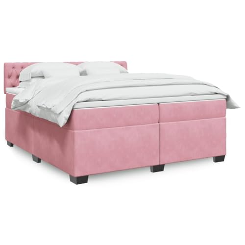 Qnhdfrt Boxspringbett Rosa 200x200 cm Samt Taschenfederkernmatratze LED Beleuchtung USB Anschluss Modernes Doppelbett für Schlafzimmer und Gästezimmer Qnhdfrt Boxspringbett Rosa 200x200 cm Samt Taschenfederkernmatratze LED Beleuchtung USB Anschluss Modernes Doppelbett für Schlafzimmer und Gästezimmer von Qnhdfrt