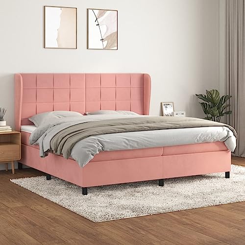 Qnhdfrt Boxspringbett Rosa 200x200 cm Samt mit höhenverstellbarem Kopfteil Taschenfederkernmatratze und hautfreundlicher Auflage für erholsamen Schlaf im Schlafzimmer Qnhdfrt Boxspringbett Rosa 200x200 cm Samt mit höhenverstellbarem Kopfteil Taschenfederkernmatratze und hautfreundlicher Auflage für erholsamen Schlaf im Schlafzimmer von Qnhdfrt